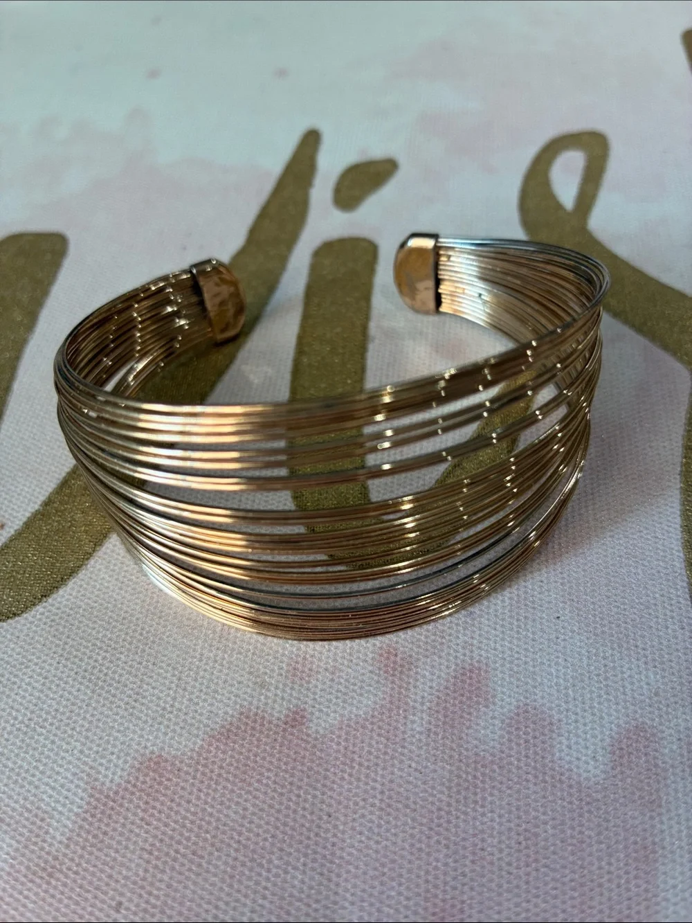 Gold-Tone Multi-Strand Cuff Bracelet - Elegant Women’s Jewelry